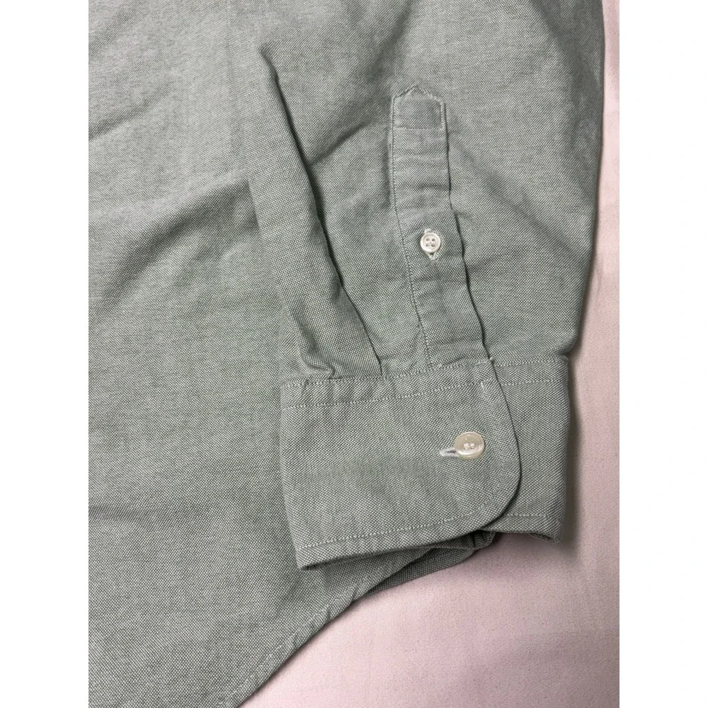 J. Crew Mens XL Sage Green Oxford Cotton Button Down Long Sleeve Shirt